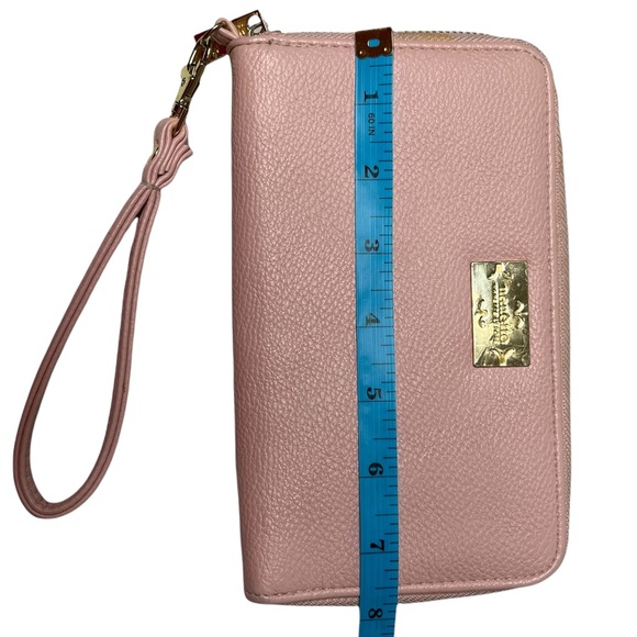 Nanette Lepore Wristlet Wallet Light Pink Vegan Leather Zip Around - Picture 5 of 6